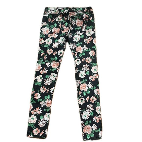 Tinseltown Other - Tinseltown Floral Denim Jeans Black Pink Size 5